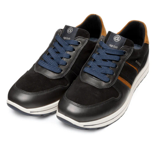 Ara Matteo 2.0 GTX 11-24509-22H Navy & Tan Wide Fit Men's Sneaker | newshoes.ie