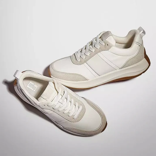 Fitflop F-Mode Flow IK8-646 White & Beige Sneakers | newshoes.ie