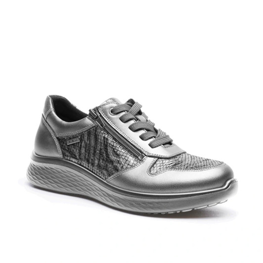 G Comfort P-819ZG Grey Mettalic Extra Wide Fit Shoe newshoes.ie
