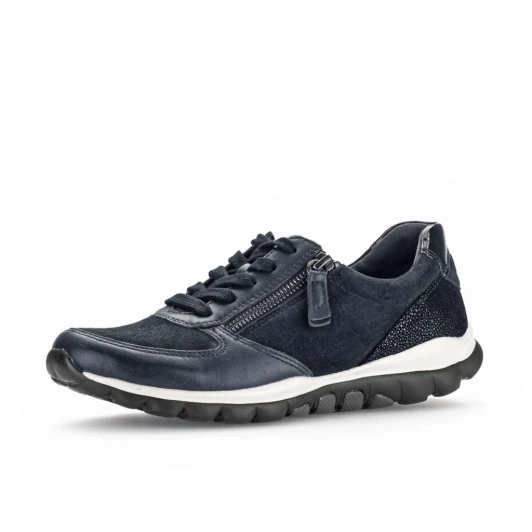 Gabor Rolling Soft 76.968.66 Navy Low Wedge Sneaker | newshoes.ie