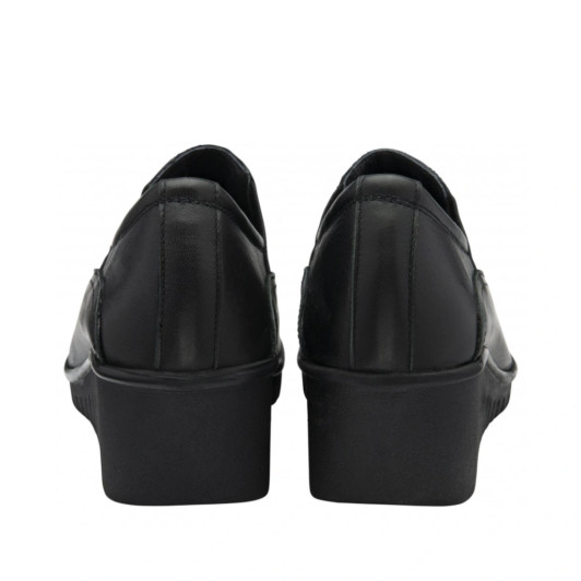Lotus Delmar ULS527BB0 Black Leather Wedge Shoe newshoes.ie