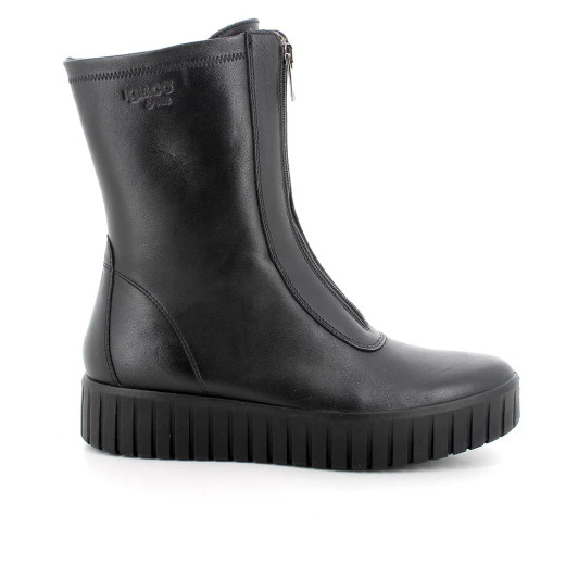 Igi&Co 6680300 Black Leather Low Wedge Ladies Ankle Boot