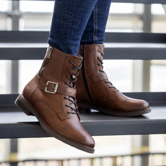 Remonte D1U70-22 Brown Biker Boot with side buckle | newshoes.ie