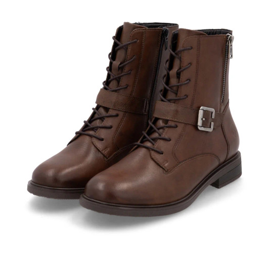 Remonte D1U70-22 Brown Biker Boot with side buckle | newshoes.ie