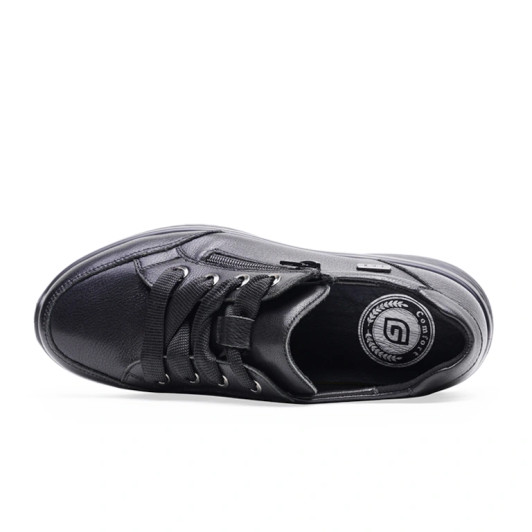 G Comfort P-811S Black Wide Fit Waterproof Casual Shoe | newshoes.ie