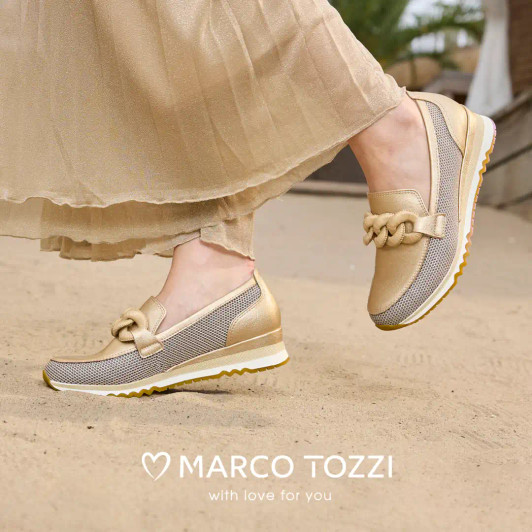 Marco Tozzi 24720-44 Gold Loafer | newshoes.ie