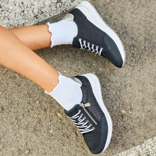 Rieker N9516-14 Navy Extra Wide Sneaker | newshoes.ie