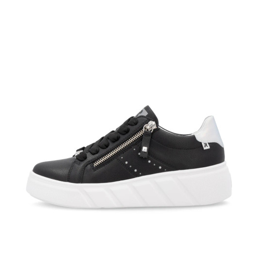 Rieker Evolution W2605-00 Black & Silver Sneaker | newshoes.ie