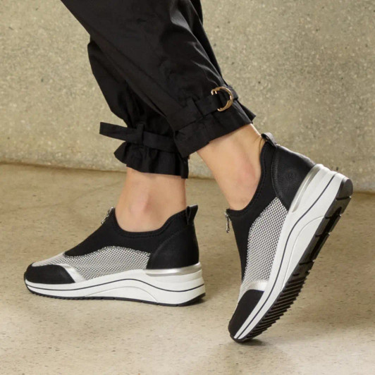 Remonte D0T08-03 Black & Grey Wide Fit Casual Shoe | newshoes.ie