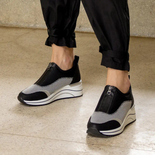 Remonte D0T08-03 Black & Grey Wide Fit Casual Shoe | newshoes.ie