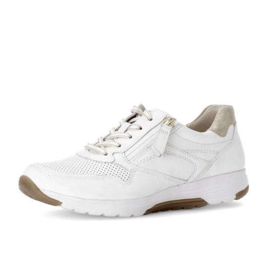 Gabor Rolling Soft 86.978.51 White Low Wedge Sneaker | newshoes.ie
