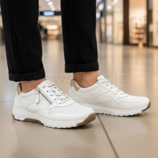 Gabor Rolling Soft 86.978.51 White Low Wedge Sneaker | newshoes.ie