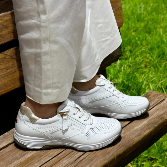 Gabor Rolling Soft 86.978.51 White Low Wedge Sneaker | newshoes.ie