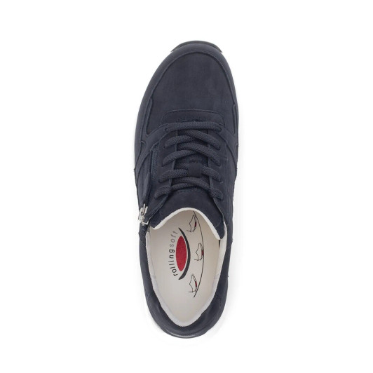 Gabor Rolling Soft 86.958.36 Navy Low Wedge Sneaker | newshoes.ie