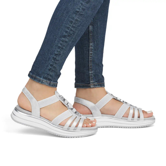 Remonte D1J60-90 Silver Sandal | newshoes.ie