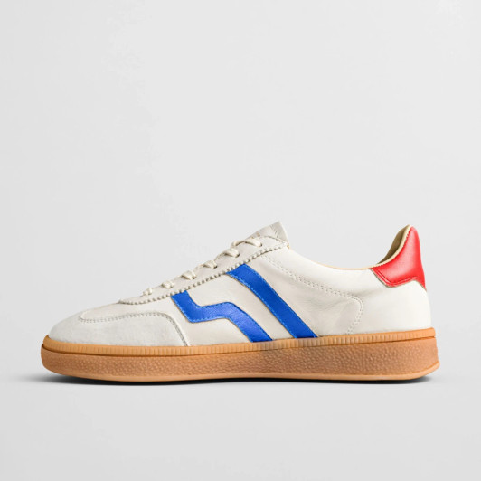 Gant Cuzima 30531952 G319 White, Blue & Red Leather Sneaker | newshoes.ie