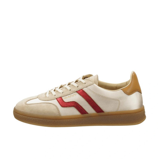 Gant Cuzima 30538956 G582 Beige & Cerise Satin Leather Sneaker | newshoes.ie
