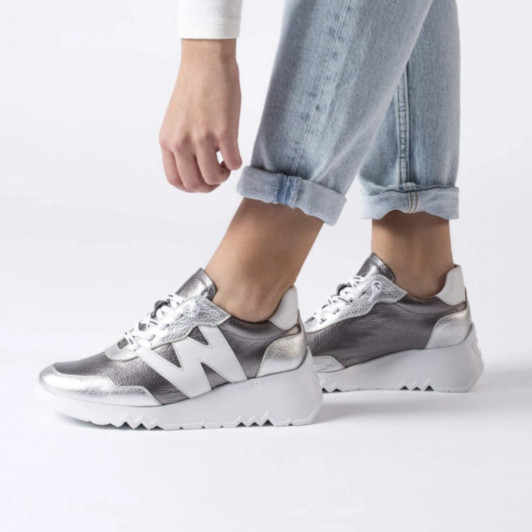 Wonders Kyoto E-6760 Silver Wedge Sneaker | newshoes.ie