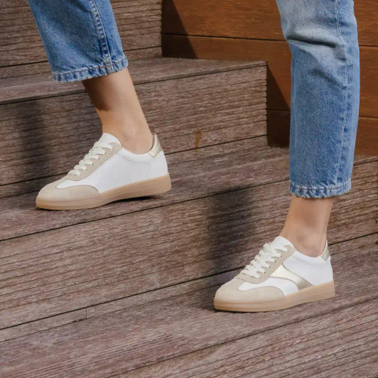 Remonte D2C01-81 White & Beige Sneaker | newshoes.ie