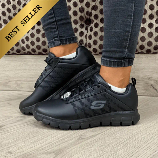 Skechers Work Relaxed Fit: Sure Track - Erath SR 76576EC/BLK Black Slip Resistant Shoe | newshoes.ie