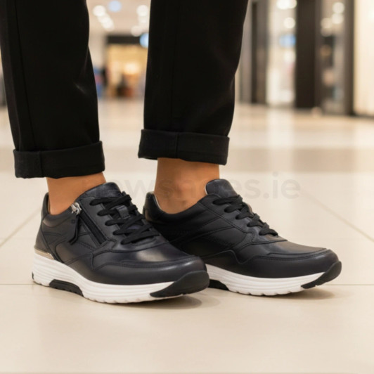 Gabor Rolling Soft 86.978.56 Navy Leather Sneaker | newshoes.ie