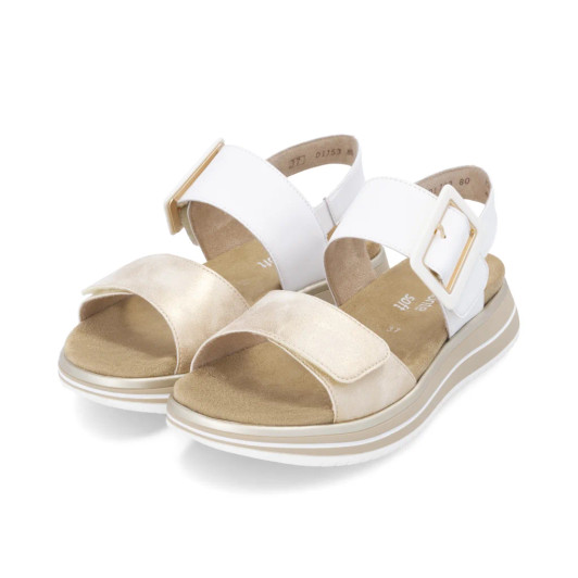 Remonte D1J53-80 White & Metallic Sandal | newshoes.ie