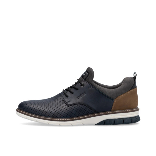 Rieker 14450-15 Navy & Tan Wide Fit Smart Casual Shoe | newshoes.ie