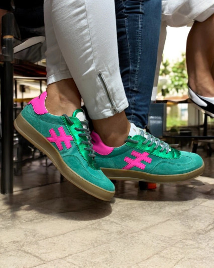 Another Trend Iconic II A0321162 Green & Pink Sneaker | newshoes.ie