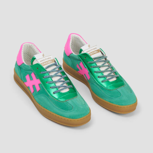 Another Trend Iconic II A0321162 Green & Pink Sneaker | newshoes.ie