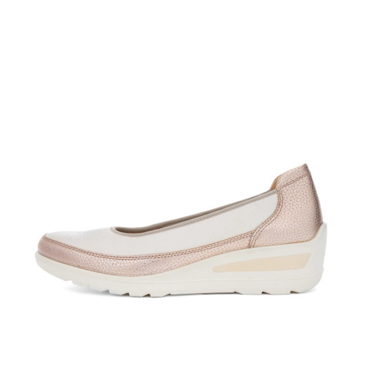 Ara Zurich 12-50664-08H Cream & Metallic Wedge Loafer | newshoes.ie