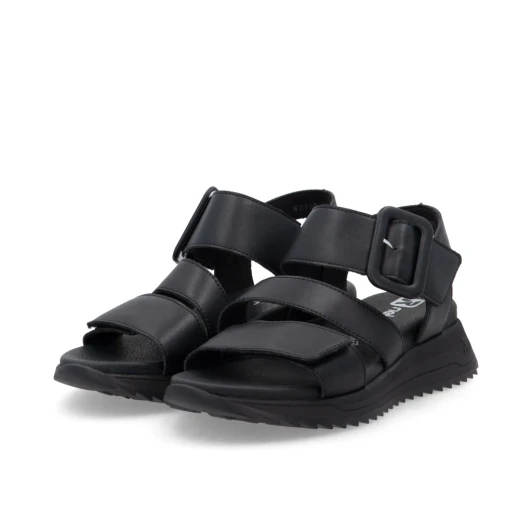 Rieker Evolution W2950-00 Black Wedge Sandal | newshoes.ie