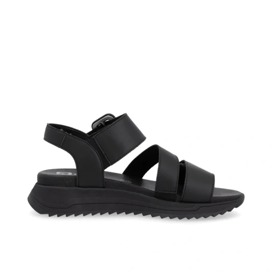 Rieker Evolution W2950-00 Black Wedge Sandal | newshoes.ie