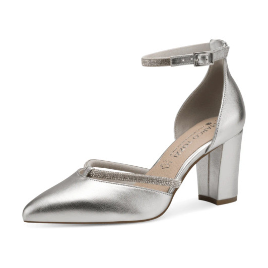 Marco Tozzi 2-82404-42 941 Silver Block Heel Dress Shoe | newshoes.ie