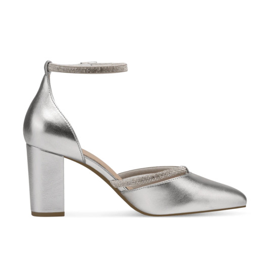 Marco Tozzi 2-82404-42 941 Silver Block Heel Dress Shoe | newshoes.ie