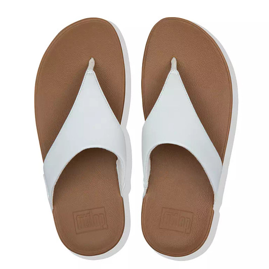 Fitflop Lulu White Leather Toe-Post Sandal | newshoes.ie