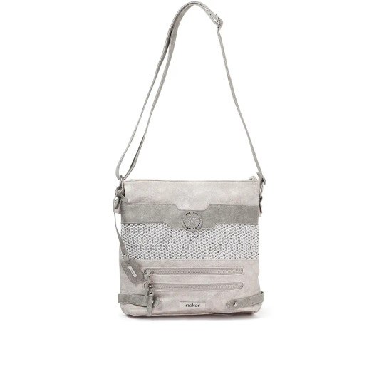 Rieker H1346-40 Grey & Metallic Cross Body Bag | newshoes.ie