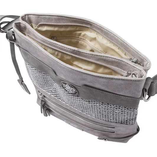 Rieker H1346-40 Grey & Metallic Cross Body Bag | newshoes.ie