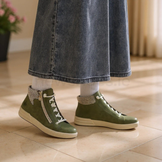 Rieker X0750-54 Olive Casual Ankle Boot | newshoes.ie