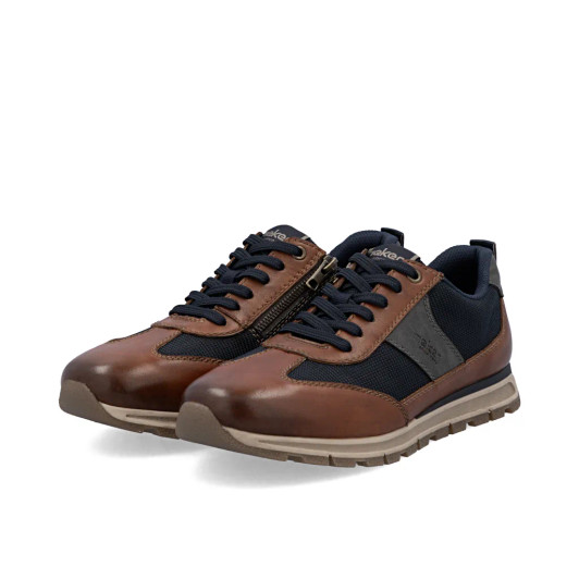 Rieker B0507-24 Brown & Navy Extra Wide Sneaker | newshoes.ie