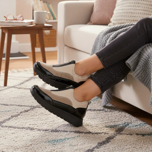 Remonte D2V01-60 Beige & Black Sneaker | newshoes.ie