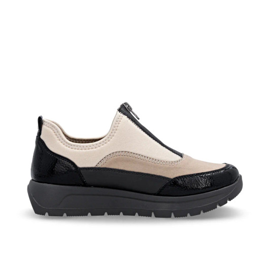 Remonte D2V01-60 Beige & Black Sneaker | newshoes.ie