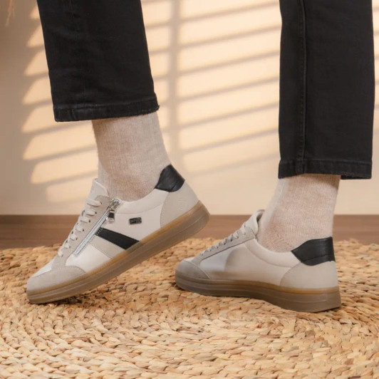 Remonte D2C04-62 Beige & Black Low Sneaker | newshoes.ie