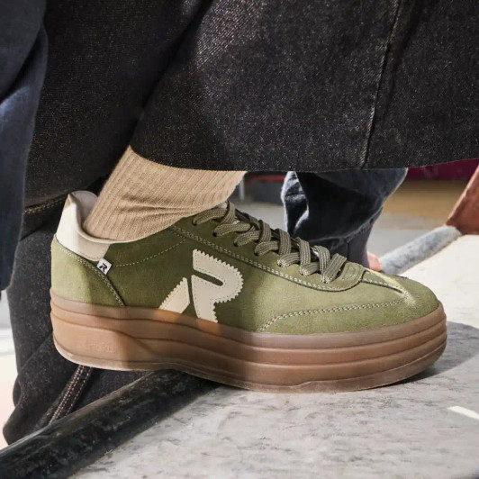 Rieker Sport W3700-54 Green Platform Sneaker | newshoes.ie