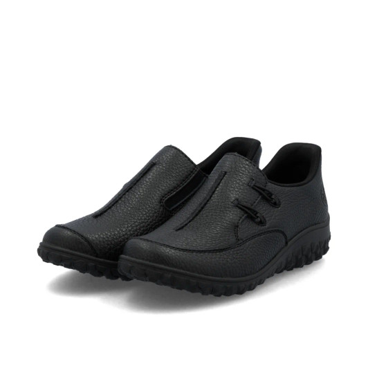 Rieker 59559-00 Black Slip-On Extra Wide Casual Shoe | newshoes.ie