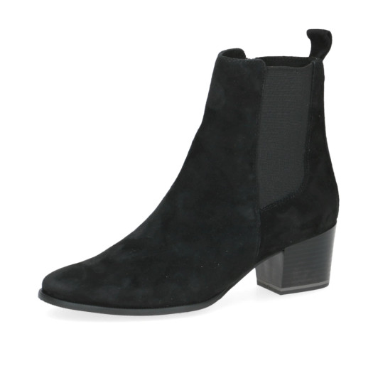 Caprice 9-25304-45 004 Black Suede Heel Ankle Boot | newshoes.ie