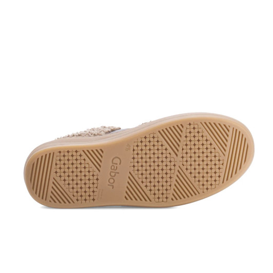 Gabor 73.350.14 Taupe Woolly Lace Platform Sneaker | newshoes.ie