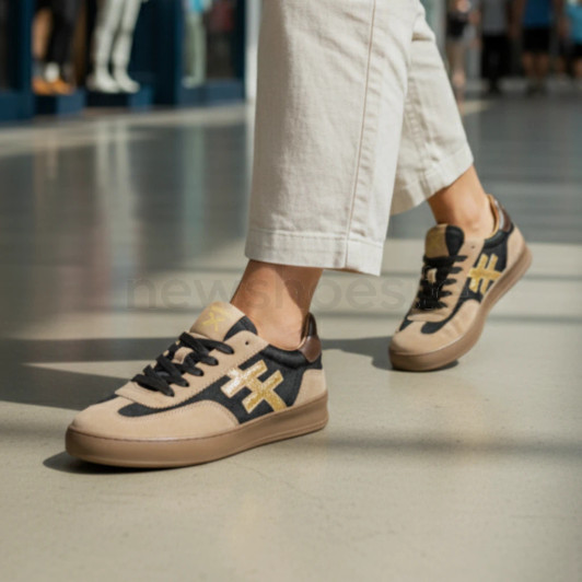 Another Trend Iconic II A0328115 Taupe & Black Sneaker | newshoes.ie