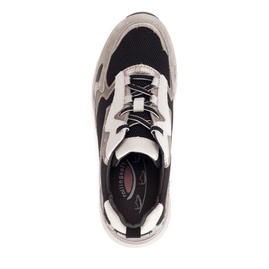 Gabor Rolling Soft 76.986.22 Black & Taupe Sneaker | newshoes.ie