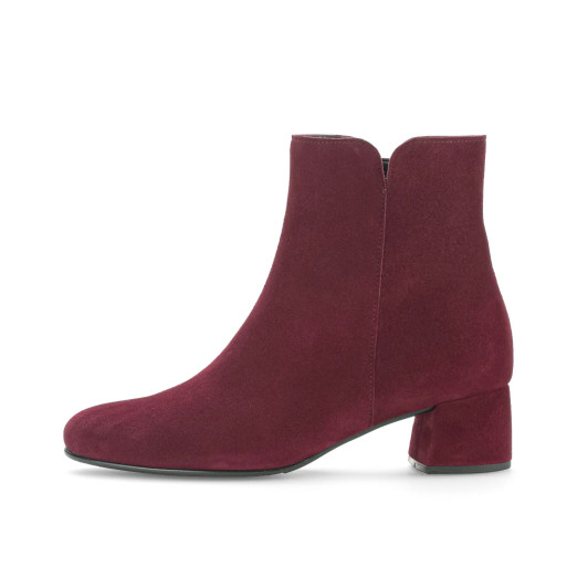 Gabor 75.680.15 Wine Suede Block Heel Ankle Boot | newshoes.ie