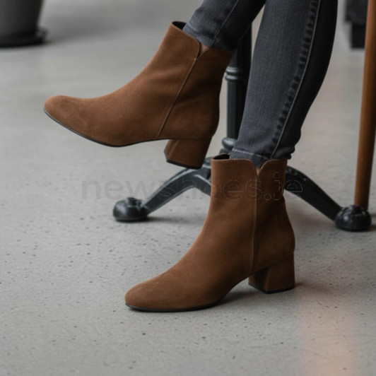 Gabor 75.680.14 Brown Suede Block Heel Ankle Boot | newshoes.ie